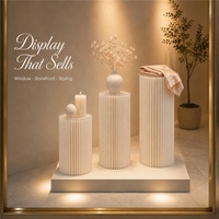 Colonnes romaines en papier pliables pour table de desserts, piliers de mariage, pièces de décoration pour vitrine, supports à gâteaux, accents de mariage