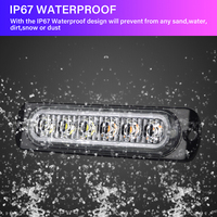 Feux d'avertissement clignotants étanches IP67 à 6 LED, directement de l'usine, 10-30V, 4 pouces, -40 à +60°C pour véhicule