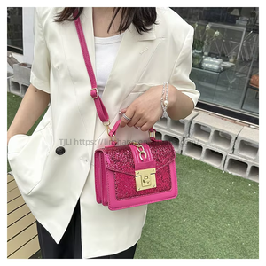 Factory New Multicolor Small Square Bag With Lock Lady <b>Purse</b> Luxury Cute Single Shoulder Crossbody Bag Tanjing - Product Image 4