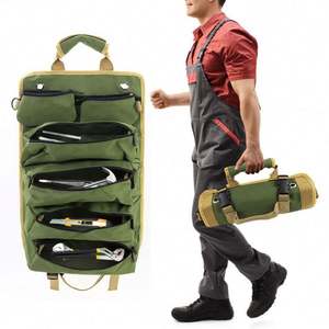 Sac à outils multifonctionnel de haute qualité, professionnel, multi-poches, pour outils de quincaillerie, enroulable, portable, petit sac organisateur d'outils - Product Image 1