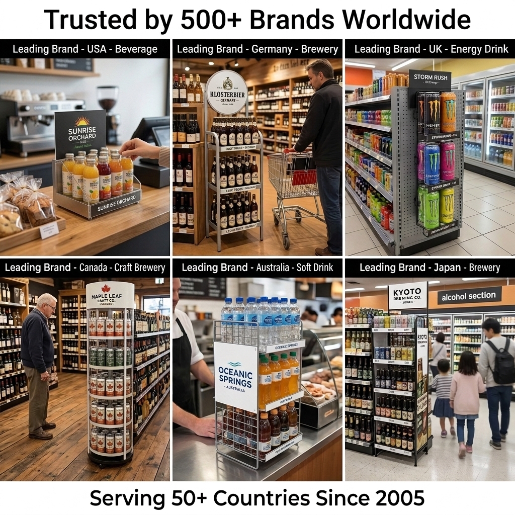 Metal Countertop Displays Racks for Beverage Wine Beer Soda Drinks Retail Supermarkets Racks for Bottle &Beverage Showcase — view 6