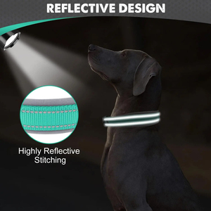 Gepolsterte Hunde halsbänder für kleine mittelgroße Hunde Reflektierende breite Haustier halsbänder Verstellbares Hochleistungs-Hunde halsband aus Nylon-Neopren - Product Image 6