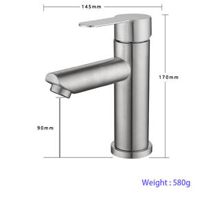 304 Stainless Steel Cold and Hot <b>Brushed</b> Nickel Color Wholesale Manufacturing Ceramic Cartridge Basin Faucet - Product Image 2