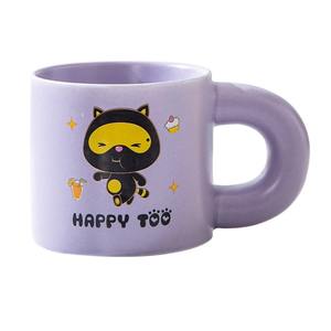 แก้วเซรามิคลายกระต่ายไวจิ พร้อมหูจับ ดีไซน์การ์ตูนน่ารัก สำหรับกาแฟ นม ของขวัญ ใช้ในบ้าน - Product Image 3