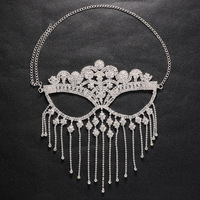 Masque personnalisé à pampilles en strass, masque de fête et de danse, masque fantaisie en strass et diamants pour femme