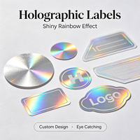 Etiqueta Adhesiva Holográfica Troquelada, Etiqueta de Embalaje con Logotipo Personalizado, Etiqueta Térmica 4x6 para Ropa