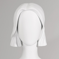 Maniquí Femenino Moderno con Cabeza de Cabello Esculpido Removible, Forma de Cabeza Calva Convertible para Exhibición de Pelucas y Sombreros