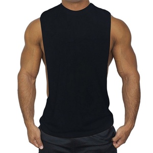 Camiseta sin mangas para hombre, cómoda y transpirable, de poliéster/algodón, para fitness, con estampado en relieve y bordado 3D, personalizable. - Product Image 2