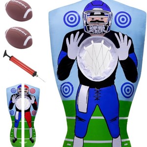 Jeu de football gonflable pour enfants, jeu en plein air, 5-7 ans, jouet en plastique avec balles et pompe - Product Image 1