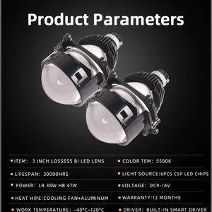 Sanvi 3 Inch Universal 38w 47w H1 H4 H7 9005 9006 Bi Led Projector Headlight with 5500K in USA INDIA Cambodia - Product Image 4