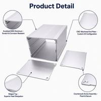 Boîtier en aluminium extrudé sur mesure 100*76*57mm, anodisé argent, pour projet de contrôle électronique de circuits imprimés (PCB), boîtier de commande IP54
