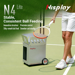 Machine à balles de tennis portable professionnelle Nisplay N4 Lite pour usage extérieur, en aluminium, roues silencieuses, poignée de traction, vitesse réglable à distance - Product Image 5