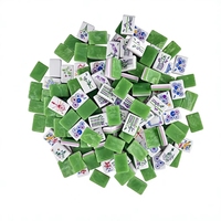 Mahjong Akrilik Amerika 160 Ubin Marmer Golden Mustard Bloom Playmat Alas Anti Selip untuk 4 Pemain Permainan Klub Siap Kirim