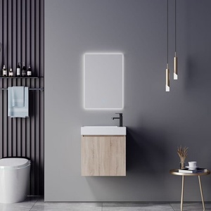 <span class=keywords><strong>Mobile</strong></span> <span class=keywords><strong>Bagno</strong></span> Sospeso Vintage Effetto Invecchiato in Compensato con Specchio LED e Lavabo - Product Image 6