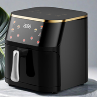 Freidora de aire caliente programable eléctrica digital de 1800W con capacidad de volante de aire de acero inoxidable 8l 10l