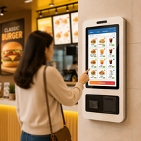 Terminal POS Layar Sentuh Kios Swalayan All-in-One 21,5 Inci dengan Printer 80mm dan Pemindai Barcode untuk Restoran