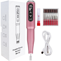 Yumely MN-105 35000 tr/min Stylo perceuse à ongles électrique USB à écran tactile rechargeable en plastique, machine professionnelle de polissage des ongles pour salon