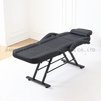 Multifunktionaler Klappbarer 3-Fach Massagetisch & Stuhl Stahlrahmen Hochdichter Schwamm Modernes Design Gesichtsformung Schönheitssalon