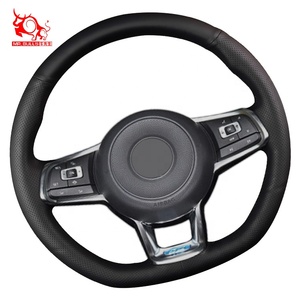 Housse de volant de voiture Swift personnalisée DIY <span class=keywords><strong>Cabriolet</strong></span> sport cuir VW 1 Pcs pour Volkswagen Scirocco GTS Polo GTI Golf GTE <span class=keywords><strong>T</strong></span>-<span class=keywords><strong>roc</strong></span> - Product Image 3