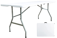 Table Pliante Extérieure de Qualité 6ft/8ft avec Chaises en Plastique pour Fêtes Mariages Événements de Jardin, Table Extérieure Pliable en Plastique HDPE