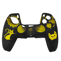 Coque de protection anti-rayures en silicone avec motif fantôme mummy gravé au laser pour manette PS5 DualSense, avec grip amélioré