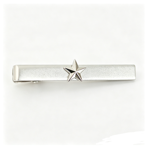 Clásico Clip para Corbata de Hombre Minimalista con Estrella de Cinco Puntas 3D Plateado Mate para Negocios, Compromisos y Bodas - Product Image 1