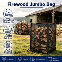 Sac en vrac ventilé pour bois de chauffage 1000 kg, sac en filet Jumbo FIBC pour assaisonnement, robuste, traité anti-UV, réutilisable, Saco De Lena