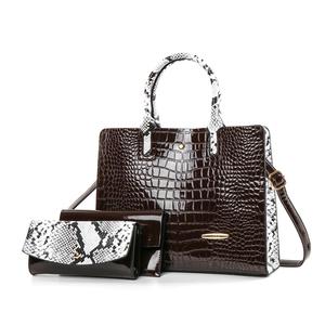 ZR89R barato al por mayor 3 pcs en 1 PU bolsos de señora bolsos de las mujeres bolsas con asa - Product Image 5