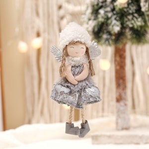 Pendentif arbre <span class=keywords><strong>de</strong></span> noël 2023, ornements, cadeau <span class=keywords><strong>de</strong></span> noël, robe en dentelle, poupée ange, décoration <span class=keywords><strong>de</strong></span> noël, maison, noël - Product Image 4