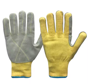 Guantes de Aramida de Calibre 10 con Piel de <span class=keywords><strong>Vaca</strong></span> <span class=keywords><strong>en</strong></span> <span class=keywords><strong>la</strong></span> Palma, Resistentes a Pinchazos y Cortes, para Protección Contra el Calor, Precio de Fábrica - Product Image 1