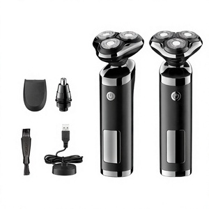 Tondeuse électrique rechargeable étanche à triple lame pour hommes, pour le nez et le visage, idéale pour les voyages en camping-car et en hôtel - Product Image 3