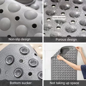 แผ่นรองอาบน้ำ TPE ป้องกันการลื่น นวดผ่อนคลาย พร้อมจุกดูด ระบายน้ำได้ดี ขนาด 15.7x27.5 นิ้ว - Product Image 3
