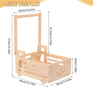 Cadeaux personnalisés : Panier de naissance en <span class=keywords><strong>bois</strong></span> avec roulettes, réversible fille/garçon, avec poignée, pour nouveau-né - Product Image 3