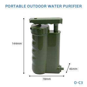 Filtre à eau portable à pompe manuelle, filtre de survie à 5 étapes, pour situations d'urgence et de survie en extérieur, camping, randonnée - Product Image 2