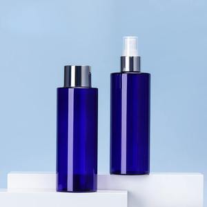 Flacon pulvérisateur fin en PET bleu 100 200 250 ml avec tête de pression noire pour toner et brume rafraîchissante hydratante pour le visage - Product Image 3