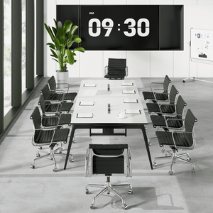 Ensemble de <span class=keywords><strong>table</strong></span> et de chaises de conférence pour 10 personnes, <span class=keywords><strong>table</strong></span> de réunion, <span class=keywords><strong>table</strong></span> de négociation, bureau, salle de réunion - Product Image 2