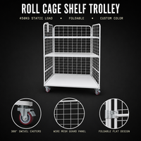 Chariot de rangement industriel robuste à quatre roues en métal, chariot roulant multi-niveaux pour outils automobiles et distribution de matériel OEM