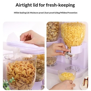 Dispensador Doble de Cereales y Granos, Moderno y de Primera Calidad, Contenedor Hermético para Almacenamiento de Alimentos, para Avena y Alimentos Secos, Venta al Por Mayor - Product Image 2