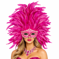Ornement facial en plumes d'oie/coq, coque rigide, dentelle, pour danseuse de samba brésilienne, accessoire de scène, fournisseur