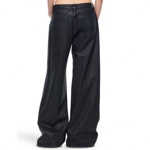 Prix d'usine, haute qualité, personnalisé, jean en denim pour homme, coupe ample, taille basse, jambe large, effet ciré - Product Image 2