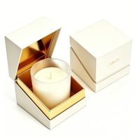 Caja de Regalo de Cartón Rígido de Lujo Personalizada para Velas, con Logotipo en Relieve Dorado, Apertura en Ángulo Diagonal, Impresión a 4 Colores, para Velas Aromáticas, EE. UU.