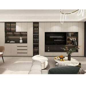 Meubles de chambre à coucher et de salon d'hôtel minimalistes sur mesure, nouvelle conception, porte en verre plastique, armoire à portes battantes - Product Image 6