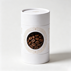 Factory Custom Round Cylinder Paper Box With Visible Window Recyclable Tube For <b>Coffee</b> Bean Cafe Retail Packaging - Product Image 6