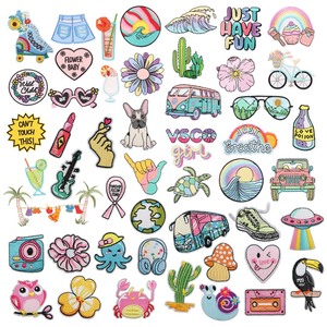 <span class=keywords><strong>Prix</strong></span> de gros Nouveaux patchs brodés thermocollants personnalisés style estival pour vêtements, sacs et chapeaux, thème vacances à la plage - Product Image 1