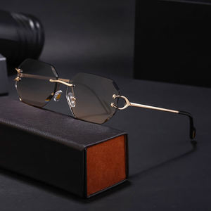 Nouvelle Arrivée Lunettes de Soleil de Luxe Unisexe pour Femme, Verres Sans Monture Taillés Diamant, Protection UV400, Design Tendance et Élégant - Product Image 1