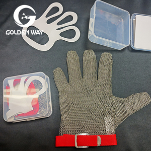 Gants de travail de sécurité pour boucher et cuisine, en maille de fil <span class=keywords><strong>d</strong></span>'acier inoxydable tissé, résistants aux coupures de niveau 9, durables et antirouille - Product Image 1
