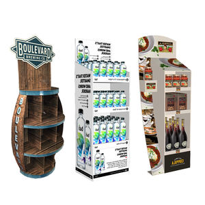 WOW Supermarket <span class=keywords><strong>Promotion</strong></span> Kunden spezifische Wellpappe ISO9001 Certified Floor Coffee Display Stand Einfache Montage Kostenlos - Product Image 5