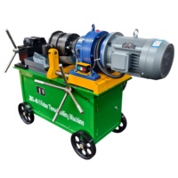 Machine à fileter les barres d'armature semi-automatique avec lame de coupe, rouleaux de filetage et moteur pour la construction, traitement de filetage parallèle