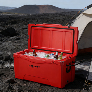 Glacière rotomoulée Boright 135QT avec roues, poignée pliable, robuste, maintien de la glace pendant 5 jours, grande capacité - Product Image 1