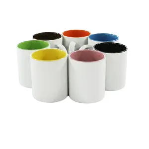 Tasse à café vierge avec logo imprimé personnalisé, sublimation, couleur à l'intérieur